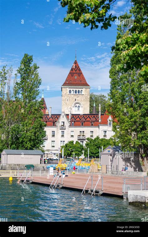 Château d'Ouchy (Hotel), Place du Port, Lausanne, Canton of Vaud, Switzerland Stock Photo - Alamy