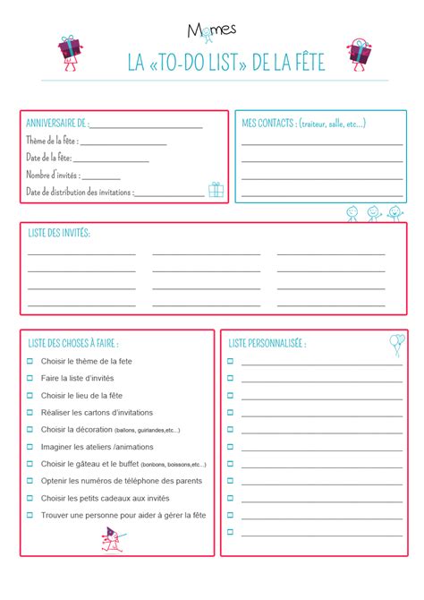 Liste Pratique Pour Organiser Un Anniversaire Momes