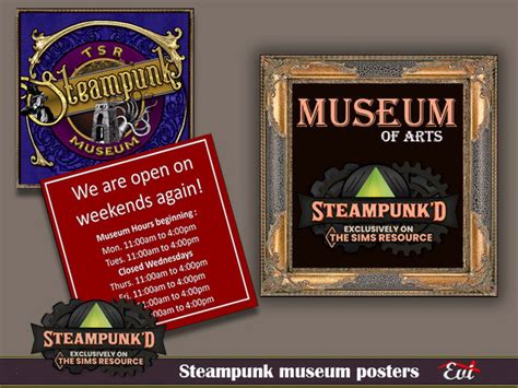 The Sims Resource Steampunked Museum Posters