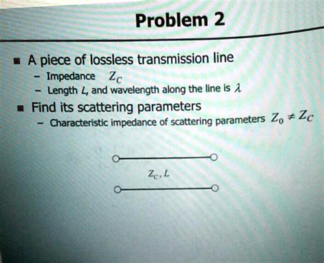 Solved A Piece Of Lossless Transmission Line Impedance Zc Length L