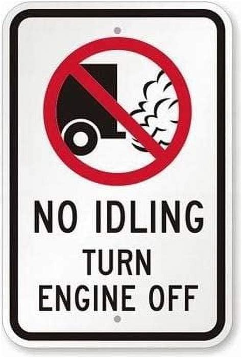 Garage Decor Sign No Idling Turn Engine Off With No Idling Graphic