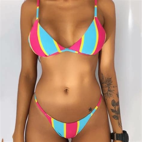 Maillot De Bain Deux Pi Ces Bikini Taille Haute Pour Femme Multicolor Multicolor Cdiscount