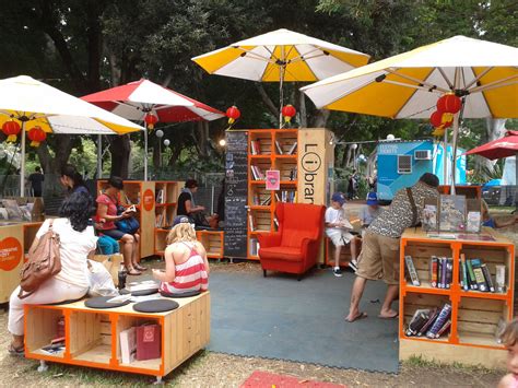 Outdoor library at Sydney Festival... This would encourage me to read ...