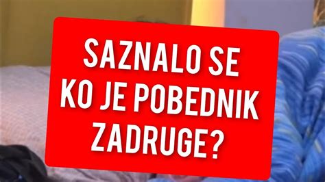 Saznalo Se Ko Je Pobednik Zadruge Javnost Okirana Youtube