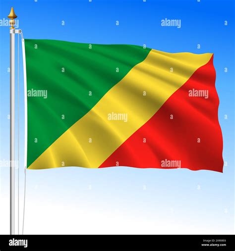 Congo Republic Official National Waving Flag African Country Vector