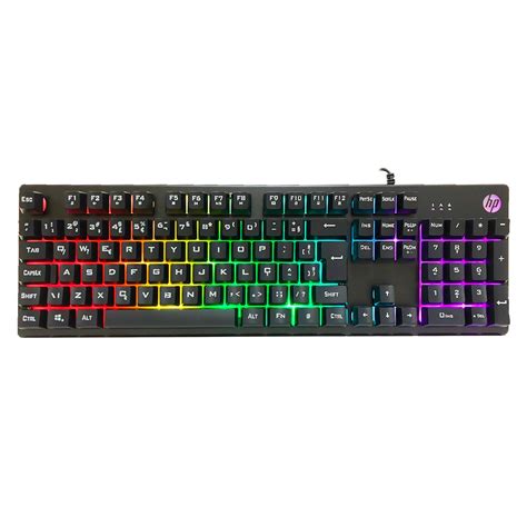 Teclado Gamer Hp K F Usb Membrana Led Rgb Abnt Preto Cavuca