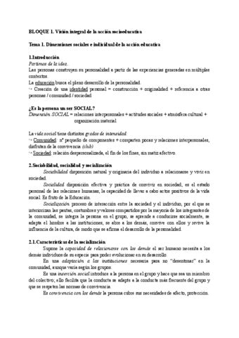 Tema 1 Dimensiones Sociales E Individual De La Accion Educativa Pdf