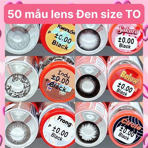 mẫu lens Đen Black HOT size giãn to không độ mới nhất Kính giãn tròng đen free ship