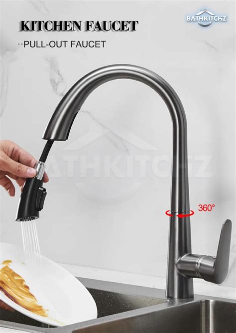 BATHKITCHZ SUS 304 Brass Kitchen Sink Faucet Mixer Tap Kitchen Sink Hot Cold Taps Pull Down