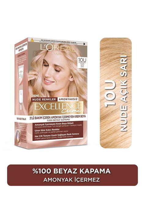 L Oreal Paris Excellence Creme Saç Boyası u Nude Açık Sarı Fiyatı Trendyol