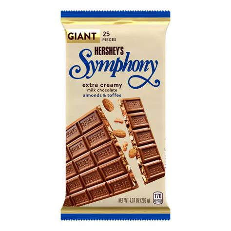 SYMPHONY Milk Chocolate with Almonds & Toffee Giant Candy Bar, 7.37 oz