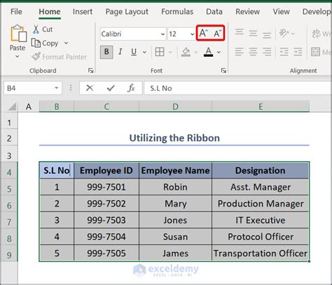 How To Change Font Size In Excel Easy Ways Exceldemy