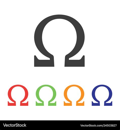 Omega Symbol With Various Style Color Royalty Free Vector