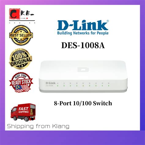 🔥Ready Stock🔥D-LINK 8-Port Desktop LAN Switch Ethernet Network (DES ...