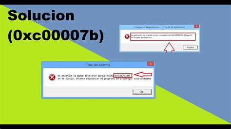 Como Solucionar El Error 0xc00007b Y Problemas De Dll MSVCP YouTube