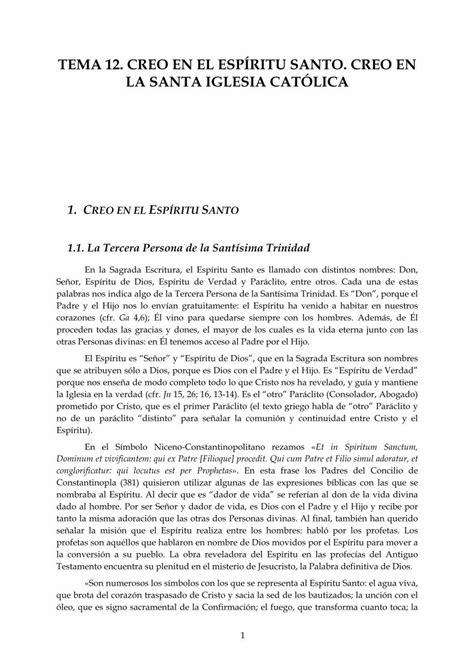 PDF TEMA 12 CREO EN EL ESPÍRITU SANTO CREO EN TEMA 12 CREO EN