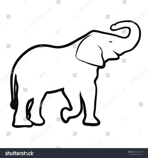 Elephant Outline Vector Stock Vector (Royalty Free) 165213938 ...