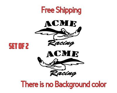 Color Acme Racing Wile E Coyote Drag Racing Funny Hot Rod Decal Sticker Ebay