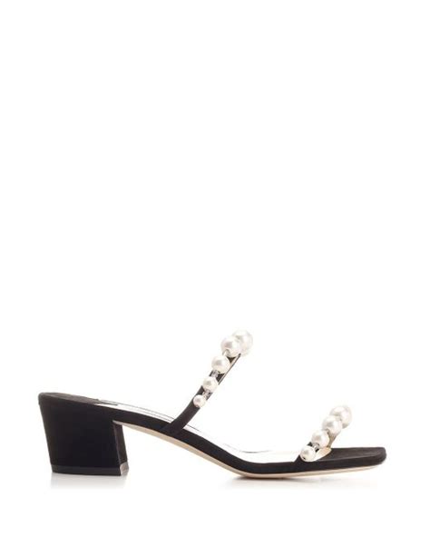 Jimmy Choo Amara Sandal With Pearls And Crystals In White Lyst