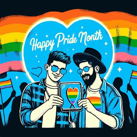 Premium Vector Happy Pride Month With Lgbt Flag Concept Flat Illustration