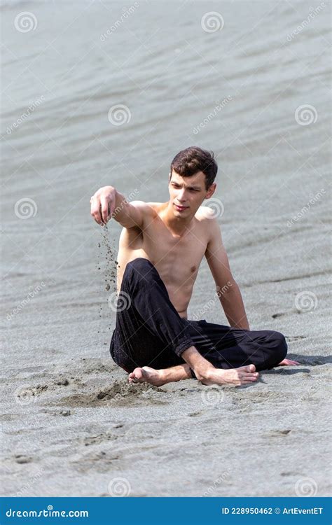 Portrait Of Half Naked Guy On Beach Stock Photo Image Of German