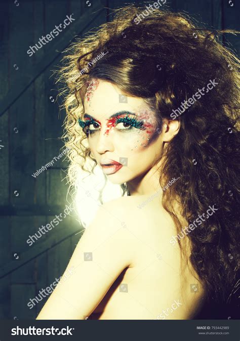 Naked Woman Bright Stylish Makeup False Stock Photo Edit Now