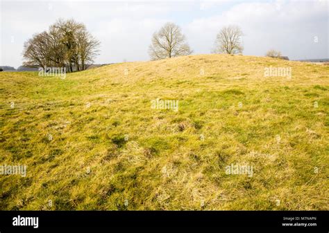 White Barrow neolithic long barrow burial mound tumulus, near Tilshead, Salisbury Plain ...