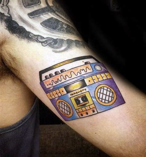 40 Boombox Tattoo Designs For Men Retro Ink Ideas