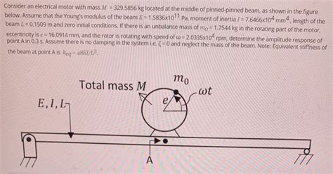 Solved Consider An Electrical Motor With Mass M 329 5856