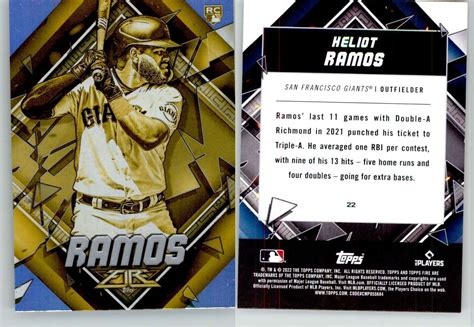 2022 Topps Fire Gold Minted 22 Heliot Ramos RC For Sale Online EBay