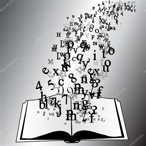 Opened Book With Flying Letters Stock Vector Image By StefanuKa 94384056