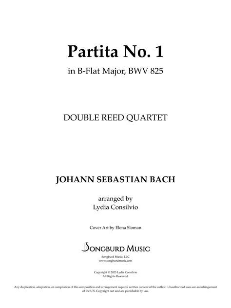 Partita No 1 In B Flat Major BWV 825 Arr Lydia Consilvio Sheet