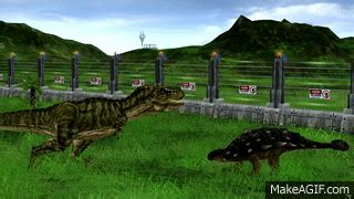 Jurassic Park: Operation Genesis: T. rex kills Ankylosaurus on Make a GIF