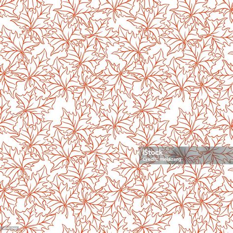 Seamless Sketch Maple Leaves Stock Illustration - Download Image Now ...