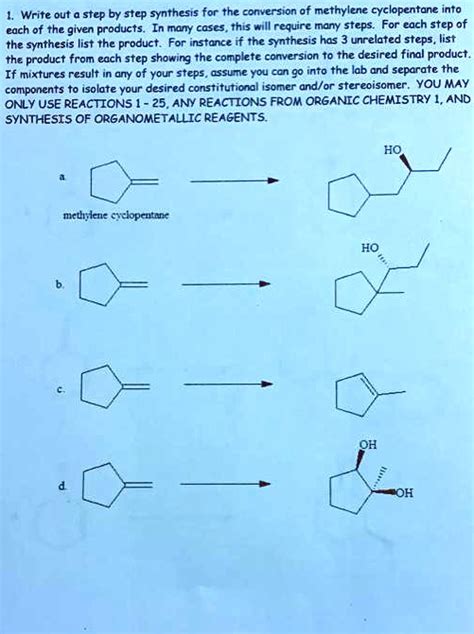 SOLVED Write Out Step By Step Synthesis For The Conversion Of