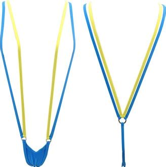 Sherrylo Extreme Slingshot Topless V G String Thong Micro Bikini Exotic Mini Swimwear Turquoise