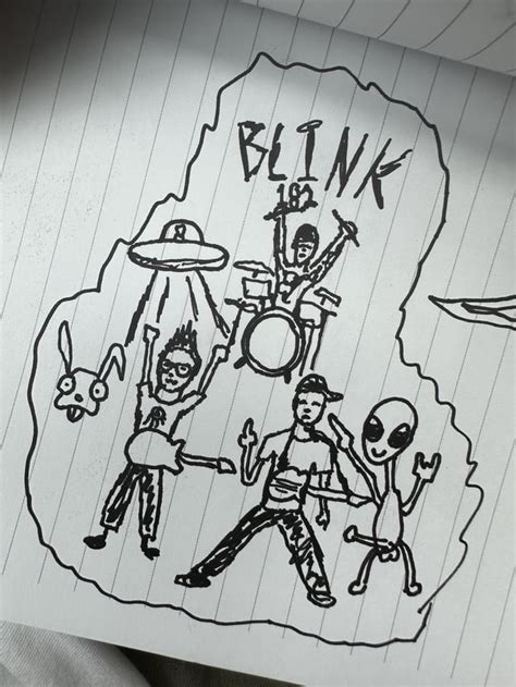 Blink fan art I doodled up : r/Blink182