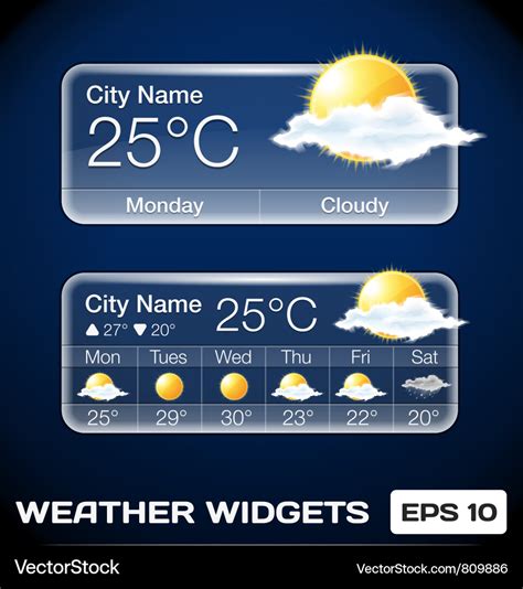 Weather widgets Royalty Free Vector Image - VectorStock