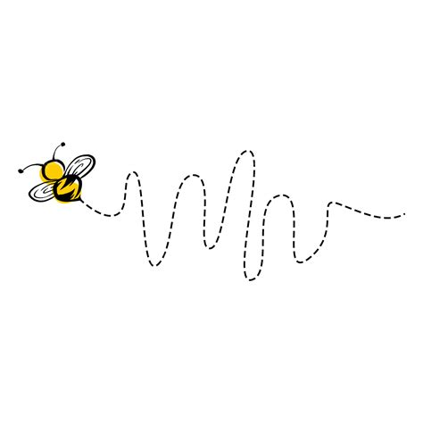 Flight Path White Transparent Bee Flight Path Dotted Animal Bee