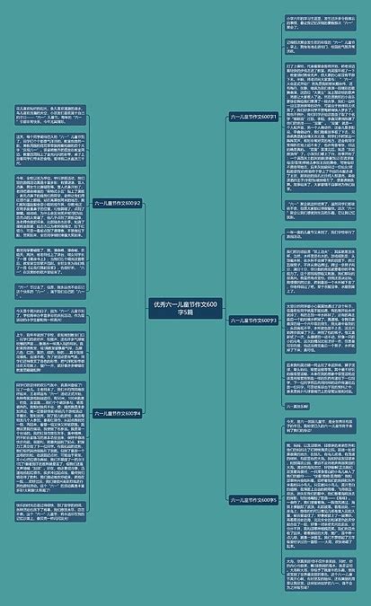 优秀六一儿童节作文600字5篇思维导图编号p9795088 Treemind树图