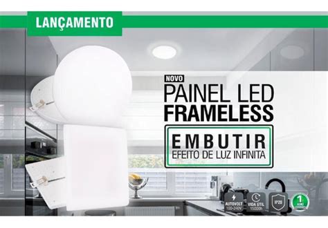 Painel Led Frameless Embutir W Quadrado Taschibra Frete Gr Tis