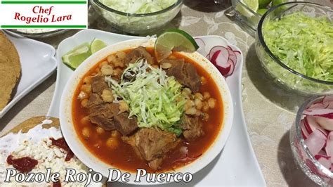 Pozole Rojo De Puerco Receta Deliciosa Youtube