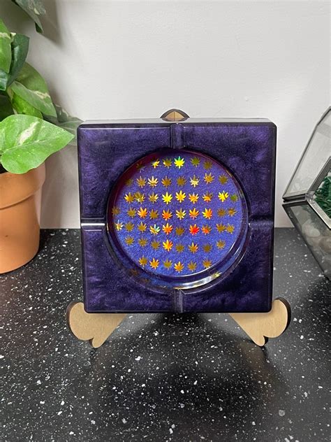 purple haze pot smoker resin ashtray etsy