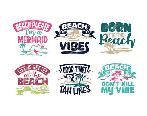 Beach SVG Files Vol 2 Scene Themed Monogram Sayings Svg Dxf Etsy