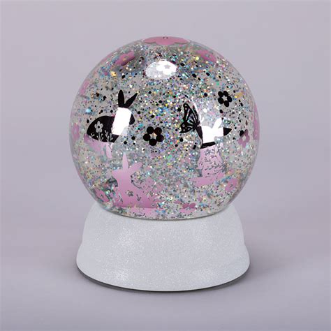 Acrylic Bunny And Butterfly Glitter Globe Cracker Barrel