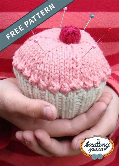 Knitted Cupcake Pincushion Free Knitting Pattern