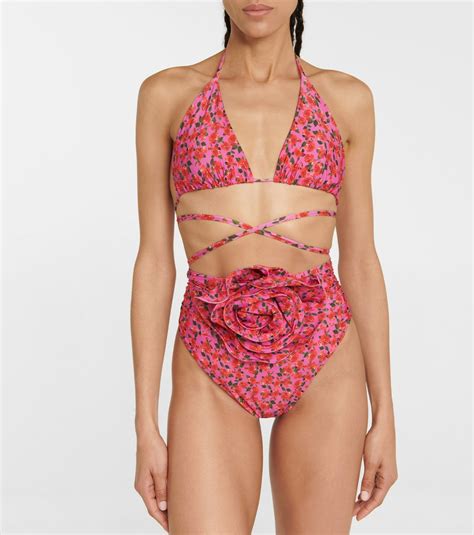 Magda Butrym Floral Triangle Bikini Top Magda Butrym