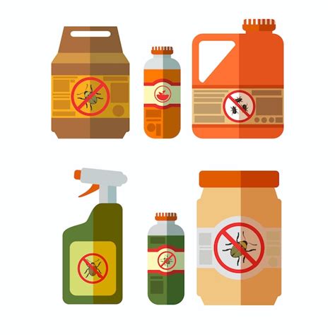 Set De Ilustraciones De Botellas De Pesticidas Vector Premium