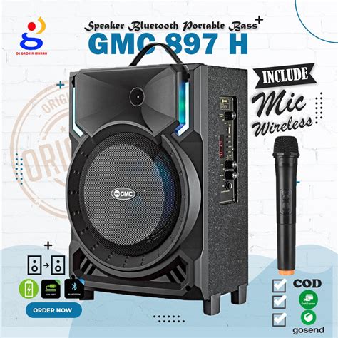 Jual Speaker Bluetooth Portable Gmc H Inch Sni Karaoke Termasuk