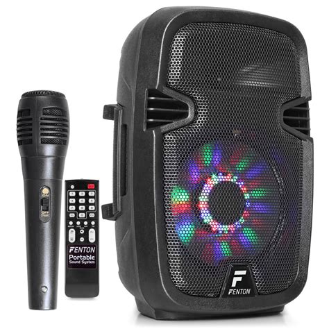 Fenton Ft Led Portable Pa System With Bluetooth Microphone